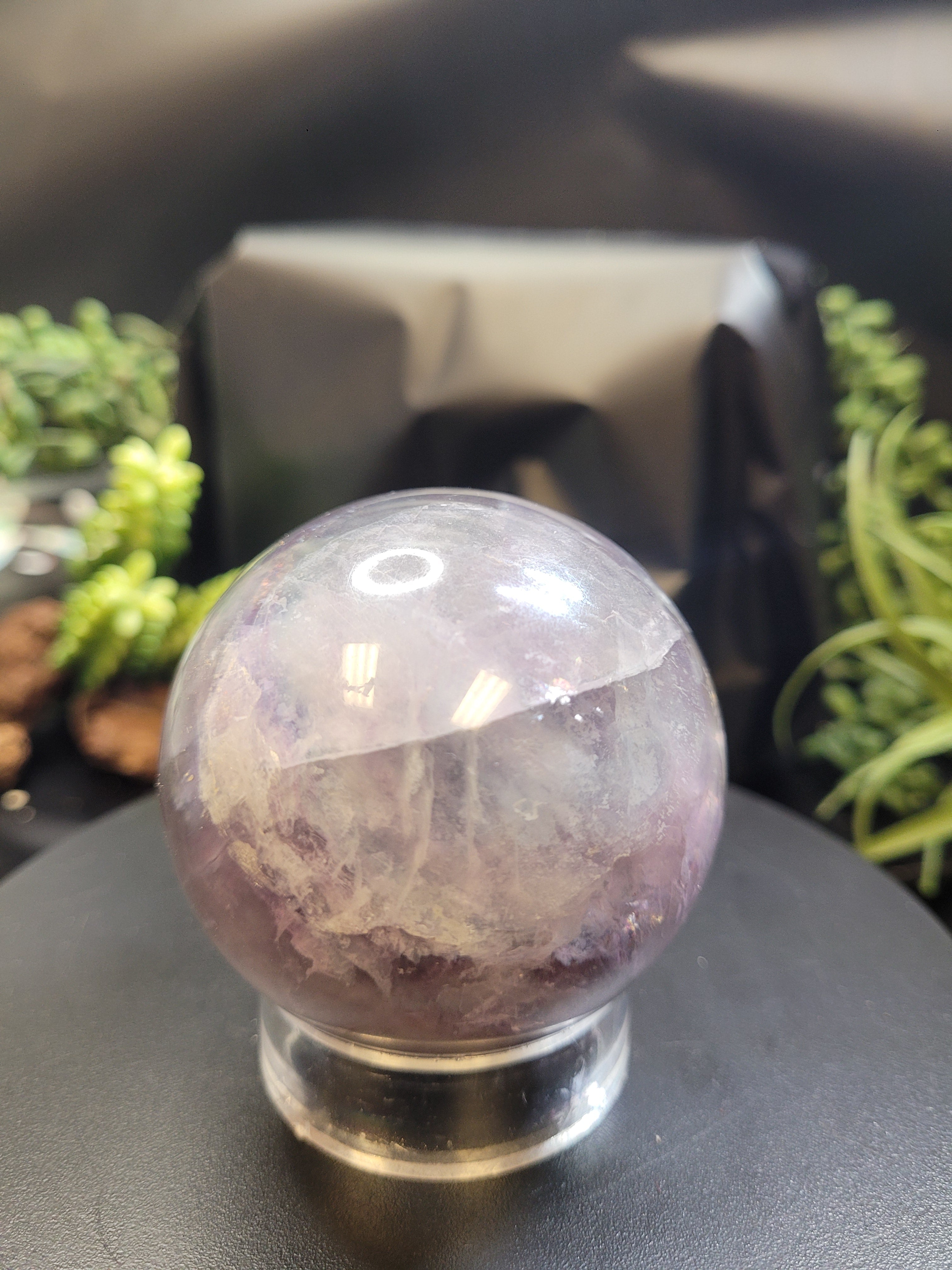 Lavender Fluorite Sphere with Natural Rainbows