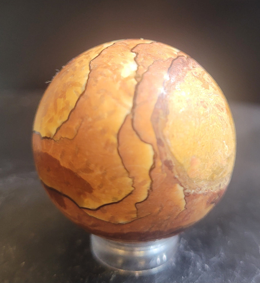 Picture Sandstone Sphere | Desert Landscape Stone Crystal Sphere