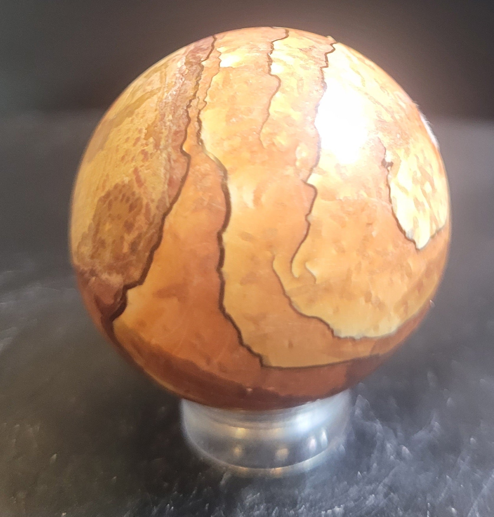 Picture Sandstone Sphere | Desert Landscape Stone Crystal Sphere