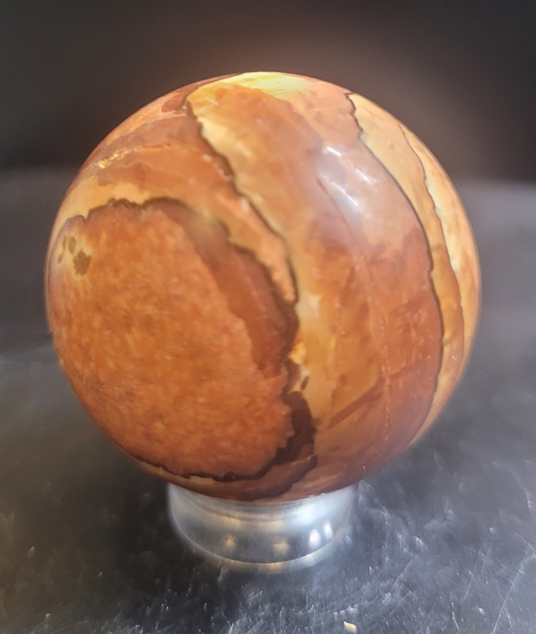 Picture Sandstone Sphere | Desert Landscape Stone Crystal Sphere