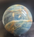 Blue Onyx Sphere | Natural Banded Calcite Crystal Sphere
