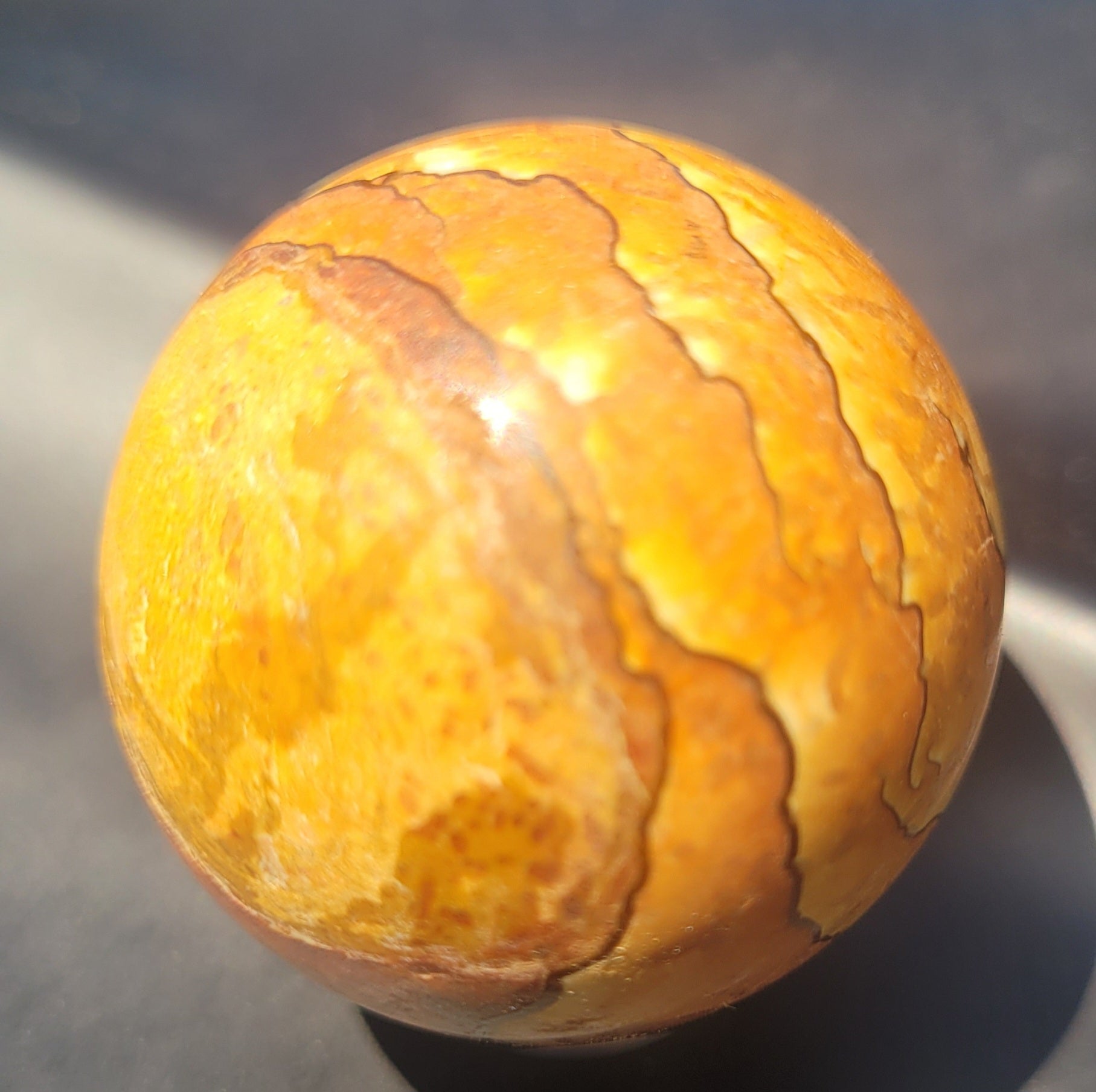 Picture Sandstone Sphere | Desert Landscape Stone Crystal Sphere