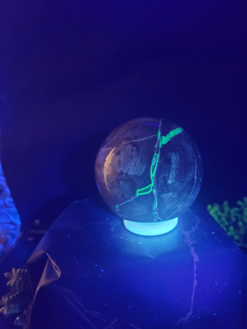 Volcano Agate Sphere | UV Reactive Natural Agate Crystal Sphere