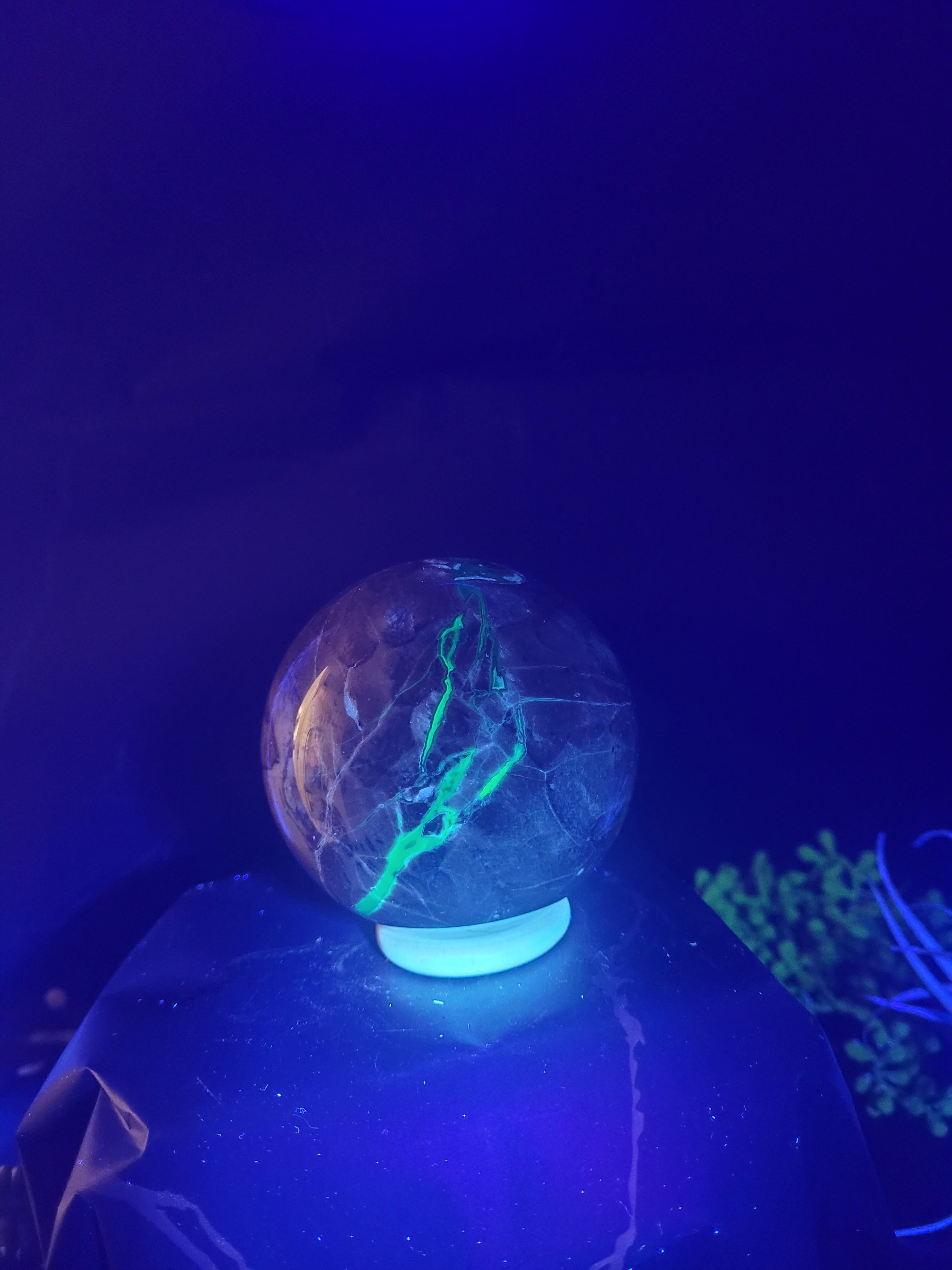 Volcano Agate Sphere | UV Reactive Natural Agate Crystal Sphere