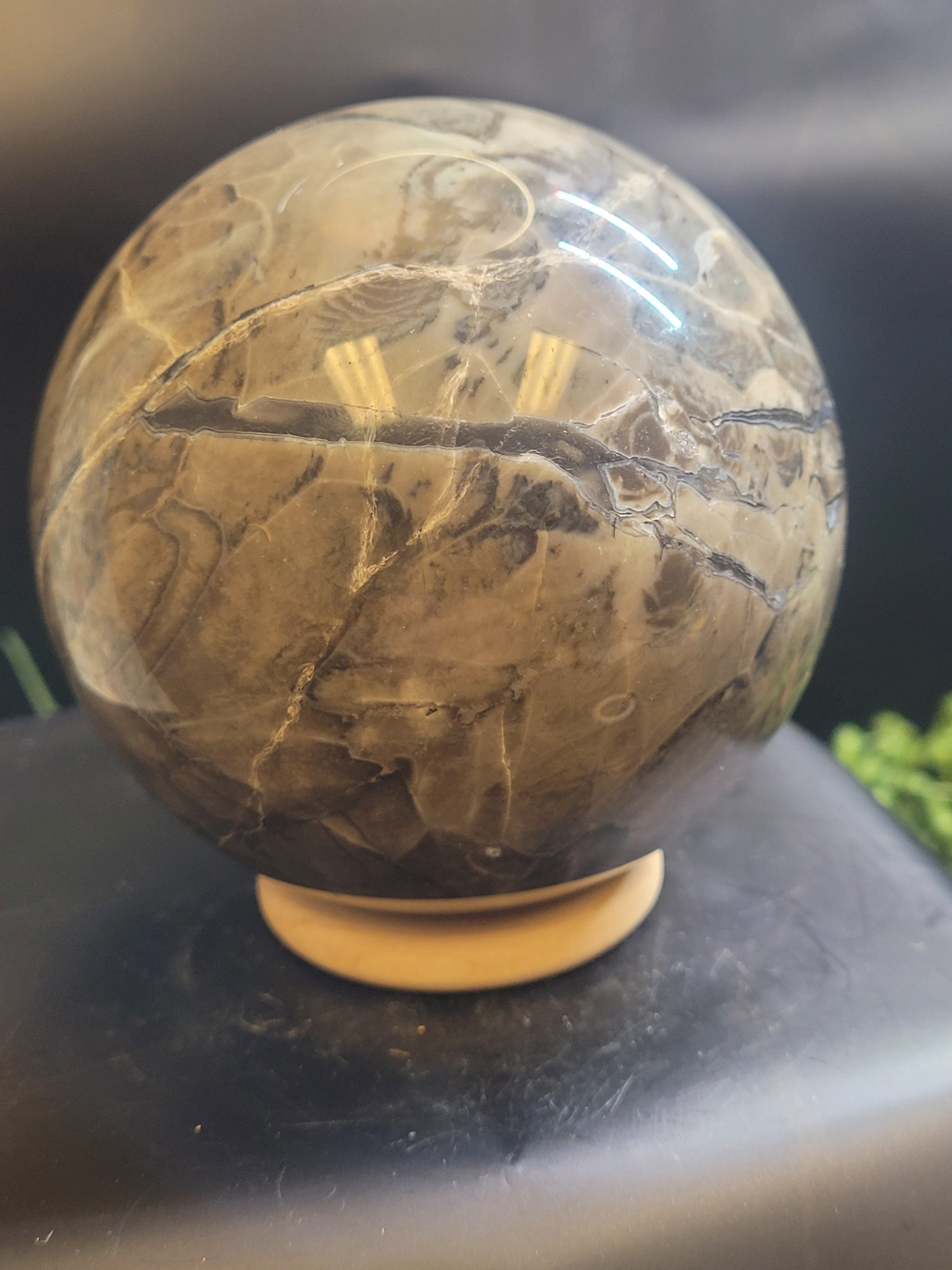 Volcano Agate Sphere | UV Reactive Natural Agate Crystal Sphere