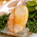 Golden Healer Quartz Palm Stone | 49mm Polished Crystal Palm Stone | One of a Kind