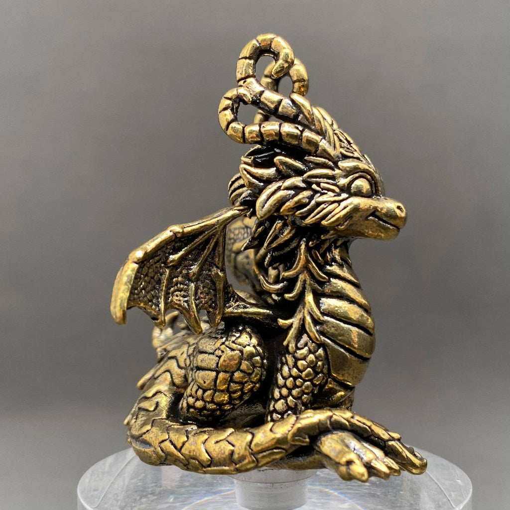 Brass dragon figurine fantasy curio