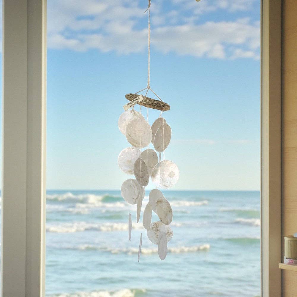 Pandan Eyelet Windchime with Capiz Shells