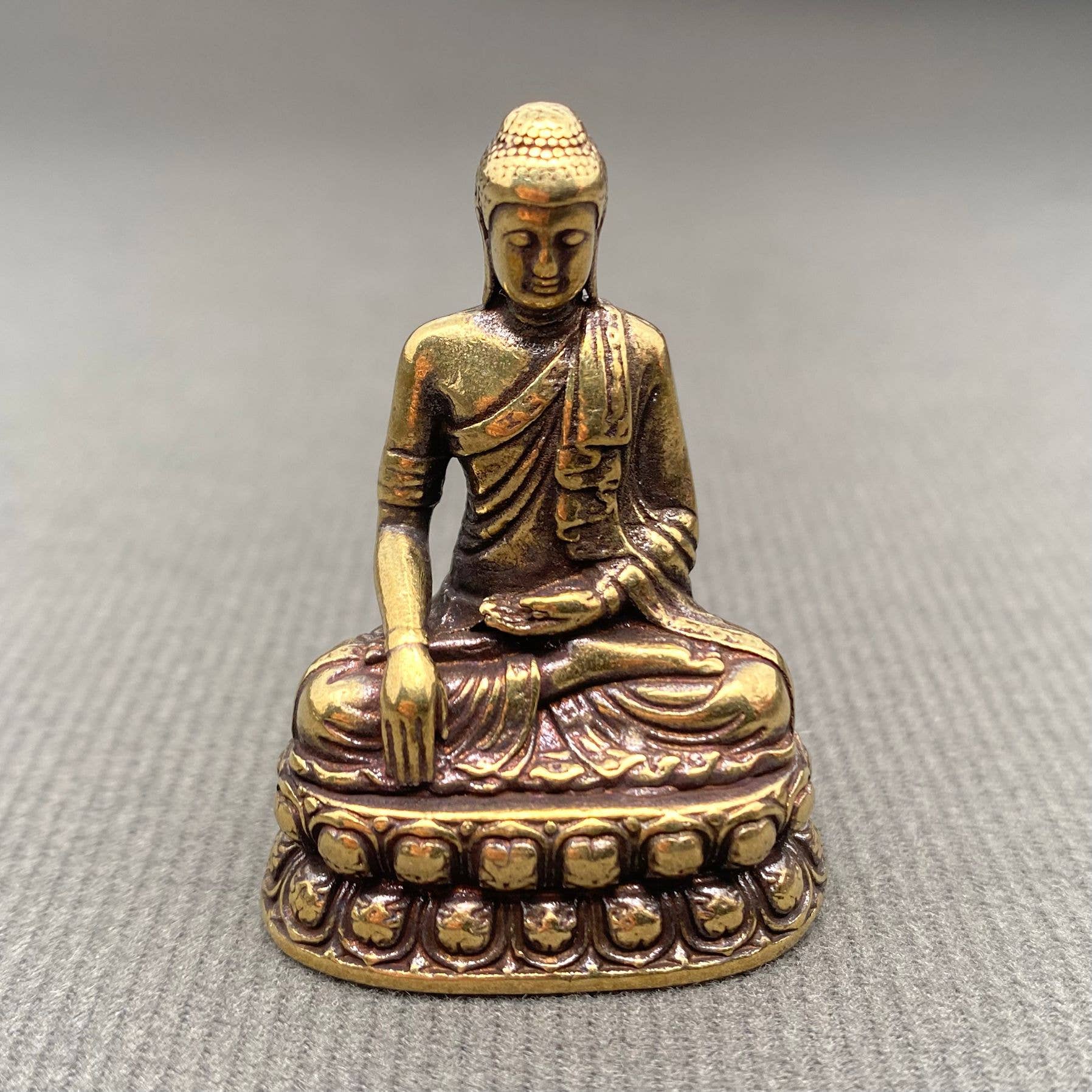 Solid Brass Seated Buddha Figurine