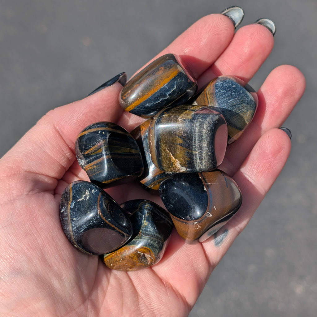 Blue Tiger's Eye (Hawk's Eye) Tumble Stone