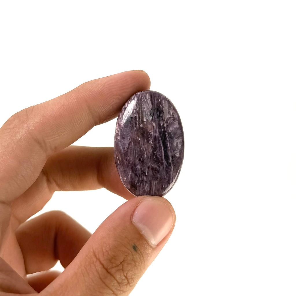 Charoite Mini Palm Stone | Silky Purple Charoite Pocket Crystal