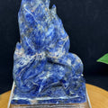 Hand Carved Sodalite Nine-Tailed Fox | Gumiho Kitsune Carving | 5¼" | Exact Piece