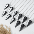 Black Tourmaline Pendulum | Faceted Gemstone Dowsing Pendulum