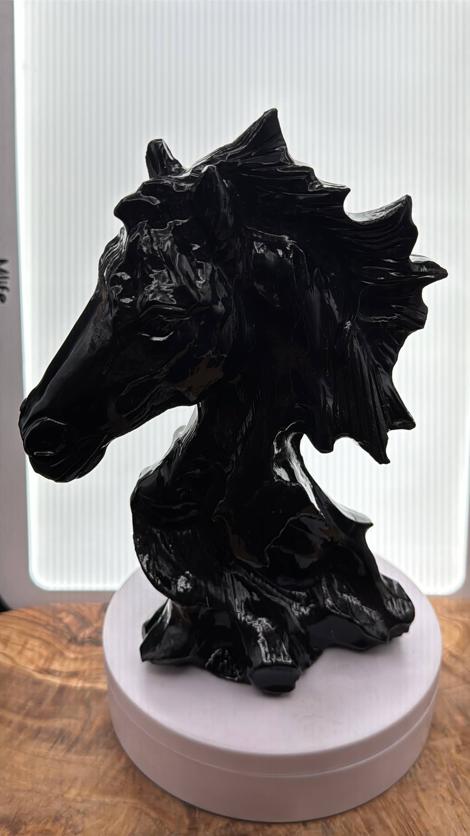 Black Jasper Horse Bust | Hand Carved