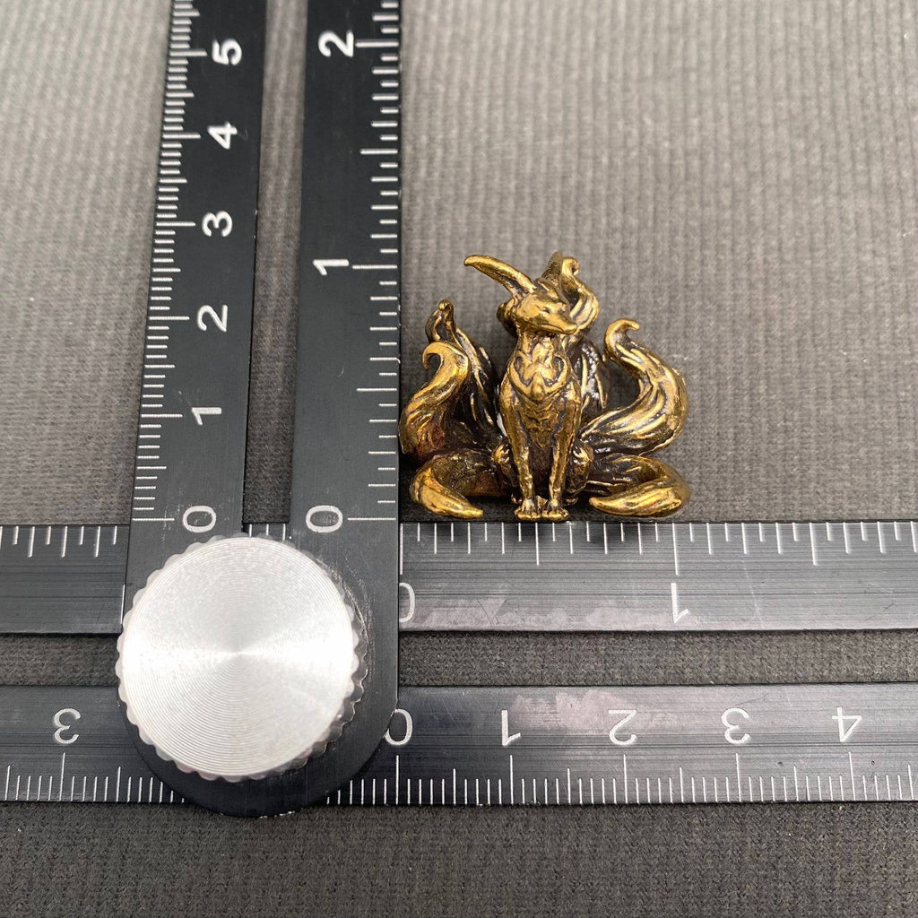 Solid Brass Nine-Tailed Fox Figurine