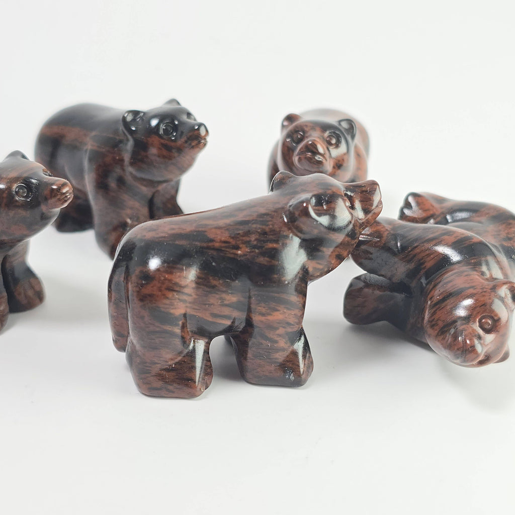 Mahogany Obsidian Bear Carving | Crystal Animal Figurine | Intuitively Chosen