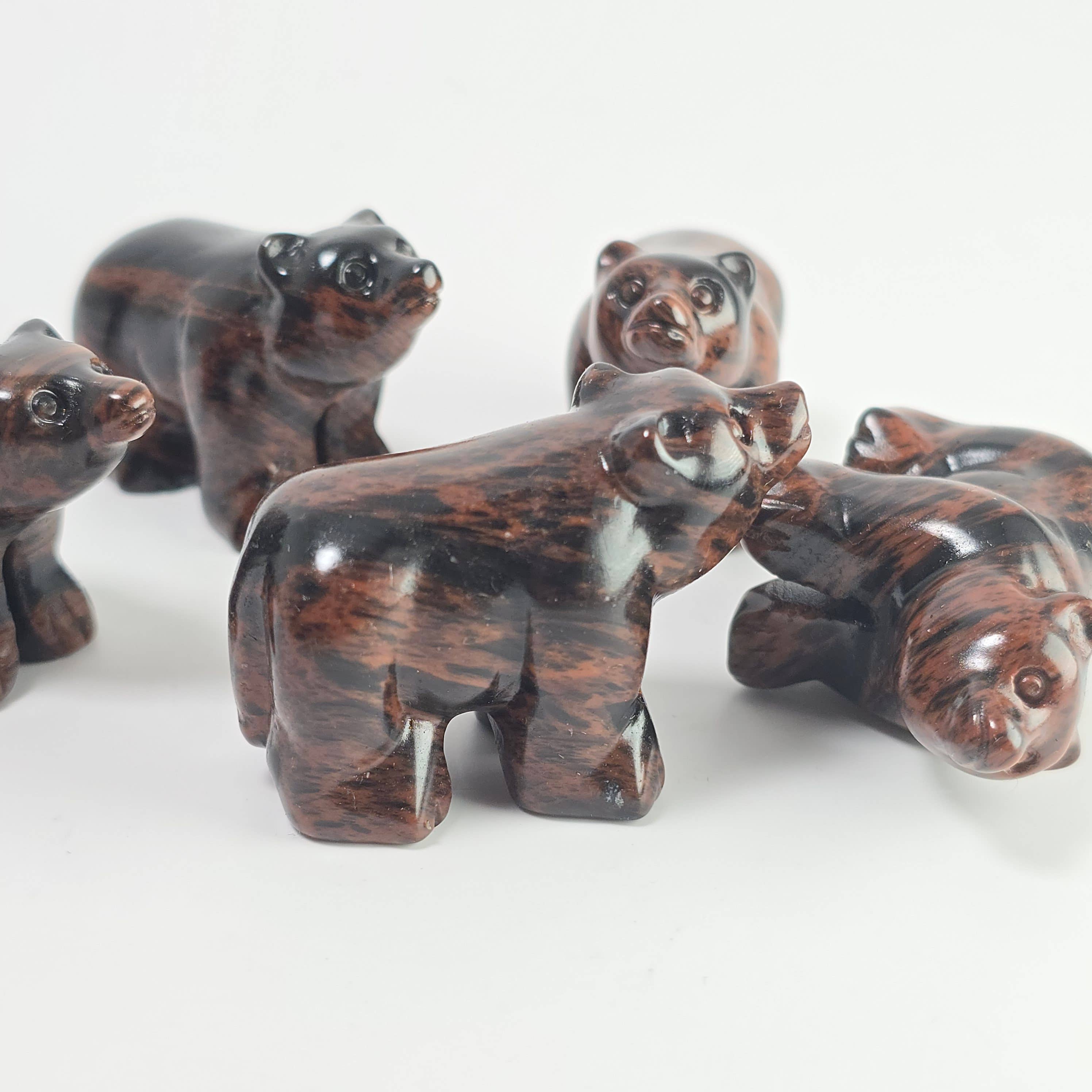 Mahogany Obsidian Bear Carving | Crystal Animal Figurine | Intuitively Chosen