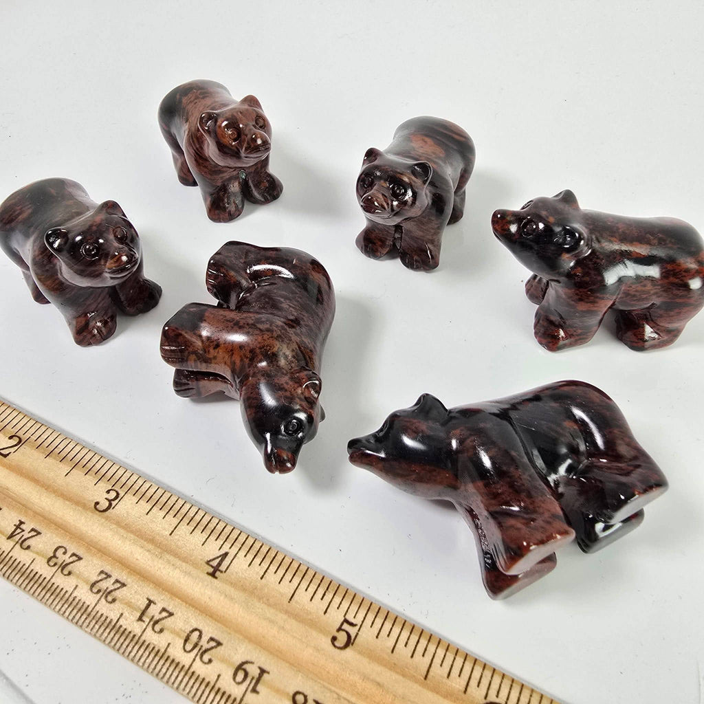 Mahogany Obsidian Bear Carving | Crystal Animal Figurine | Intuitively Chosen