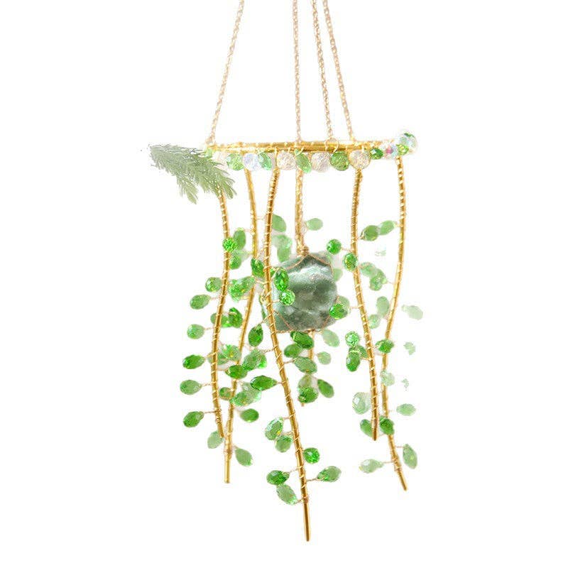 Green Plants Crystal Hanging  Suncatcher