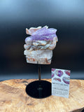 Amethyst Lace Agate Dragon Carving on Stand  2 lb Display Piece