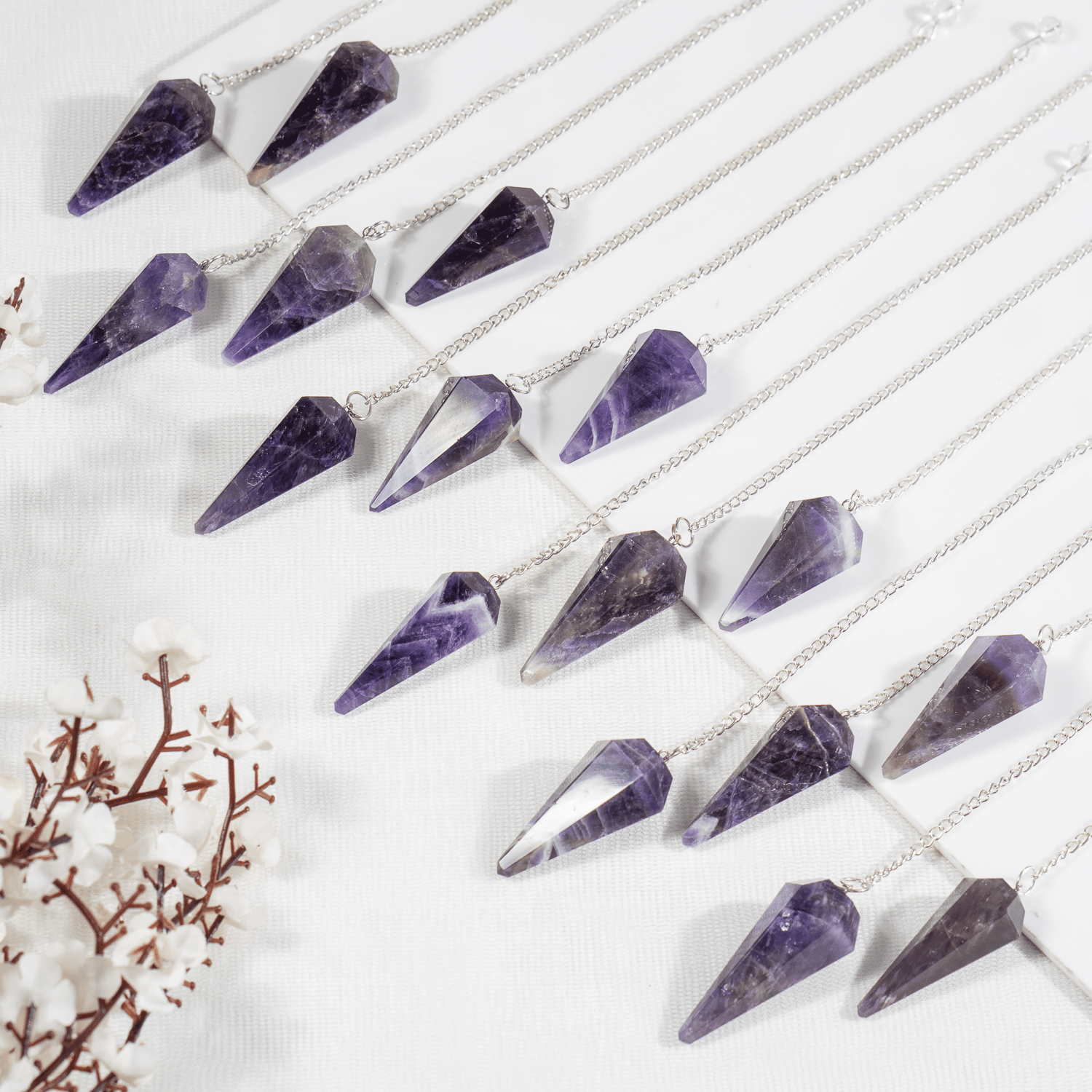Amethyst Pendulum | Faceted Gemstone Dowsing Pendulum