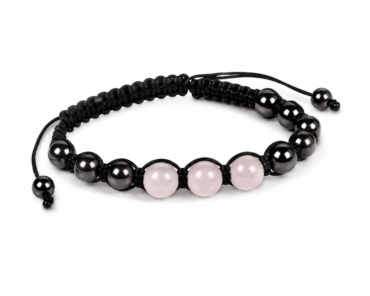 Adjustable Gemstone & Hematite Beaded Bracelet | Tiger's Eye, Rose Quartz, Amethyst & Black Tourmaline
