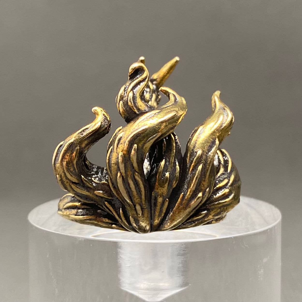 Solid Brass Nine-Tailed Fox Figurine