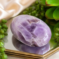 Chevron Amethyst Palm Stone | Exact Stone Pictured | Polished Amethyst Worry Stone | One-of-a-Kind Crystal Palm Stone