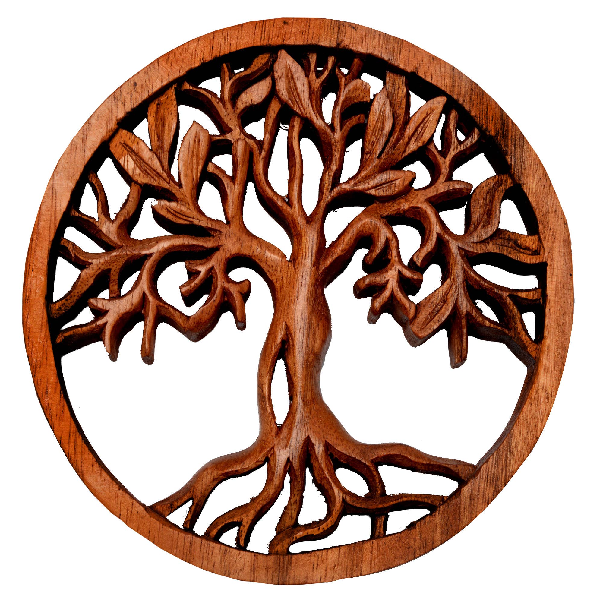Hand-Carved Wooden Tree of Life Sculpture
