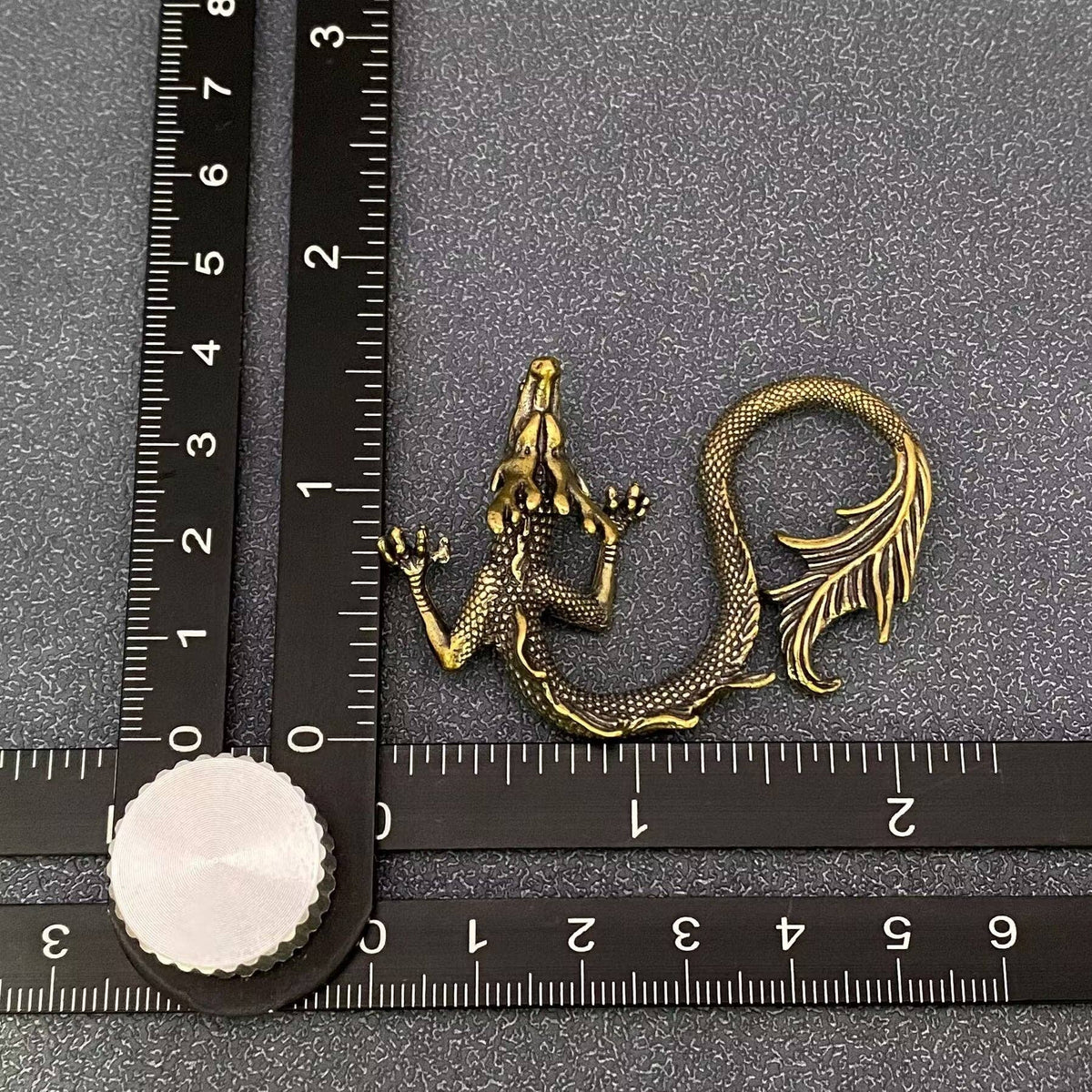 Brass Chinese dragon figurine for curio display