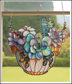 Suncatcher – Succulent Garden Acrylic Panel