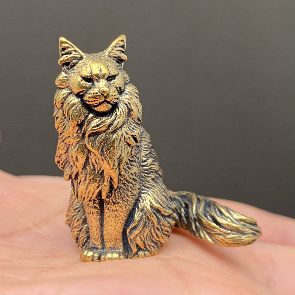 Small brass cat miniature ornament