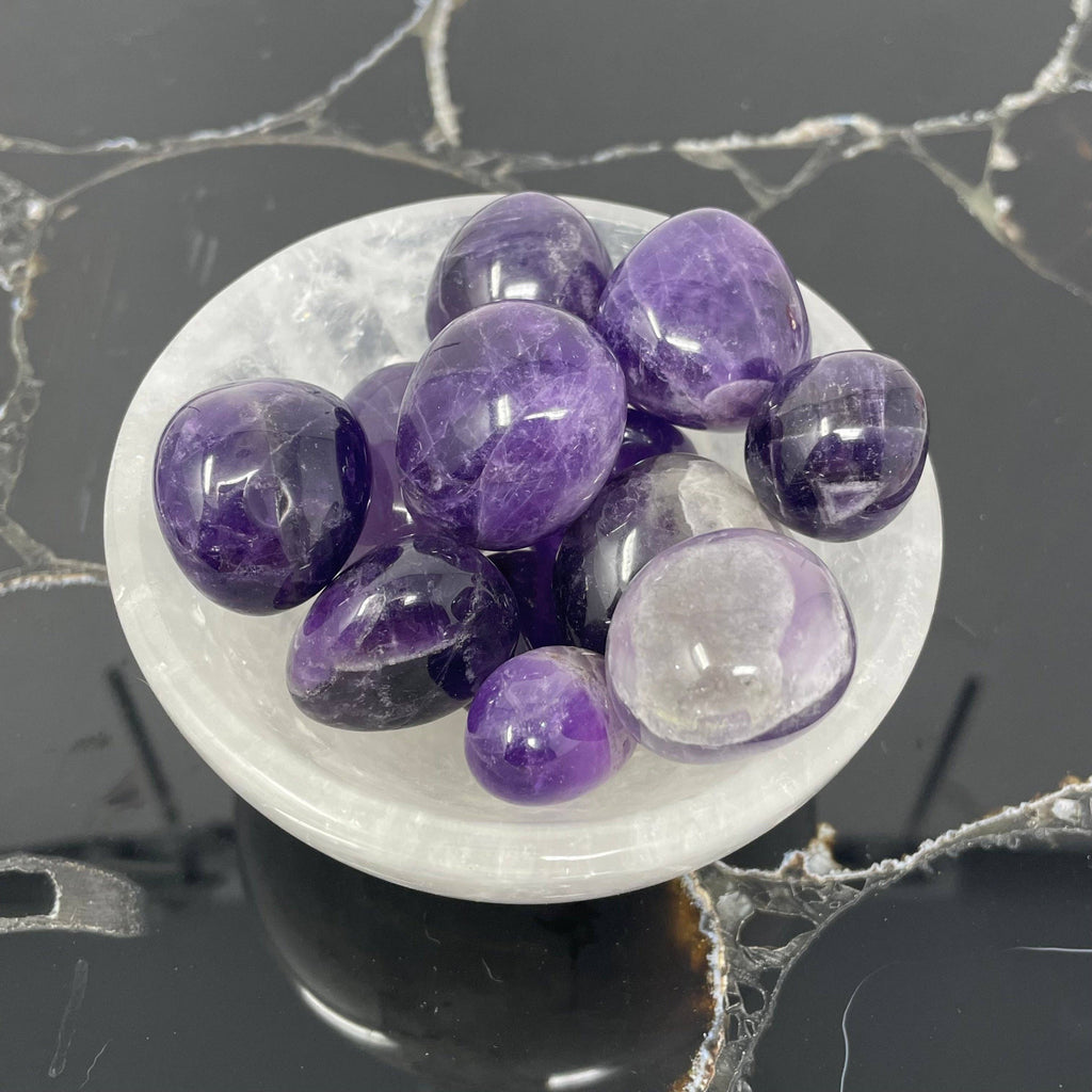 Chevron Amethyst Tumble Stone