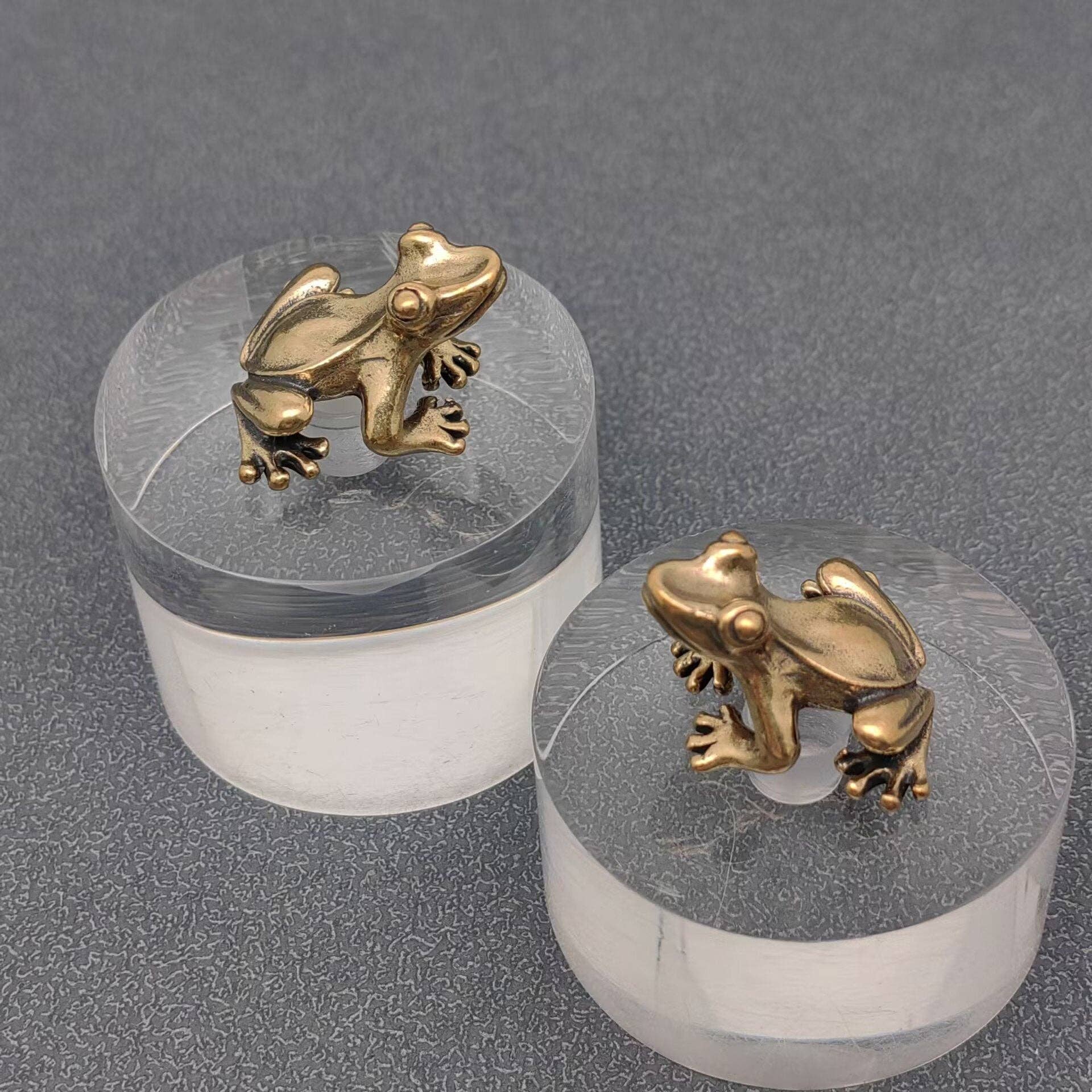 Vintage Brass Little Frog Desktop Ornaments Decorations