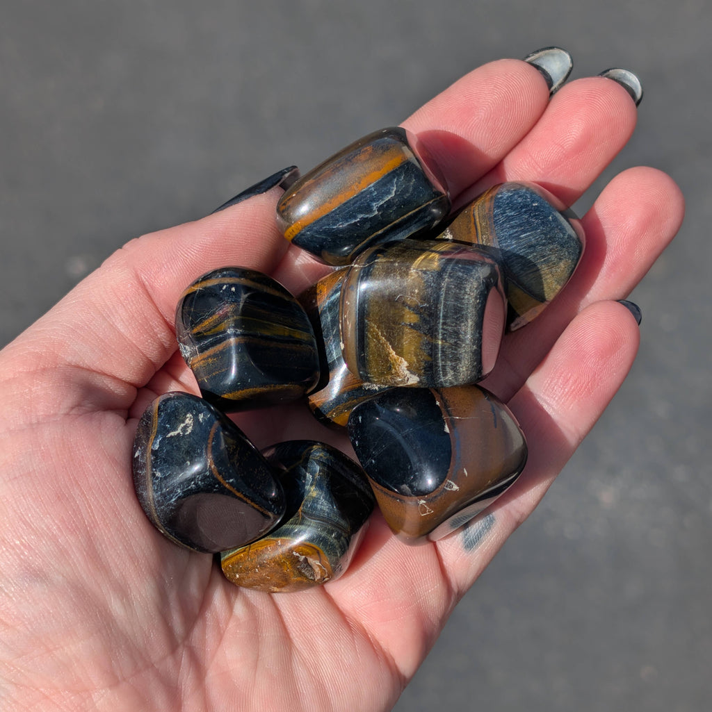 Blue Tiger's Eye (Hawk's Eye) Tumble Stone