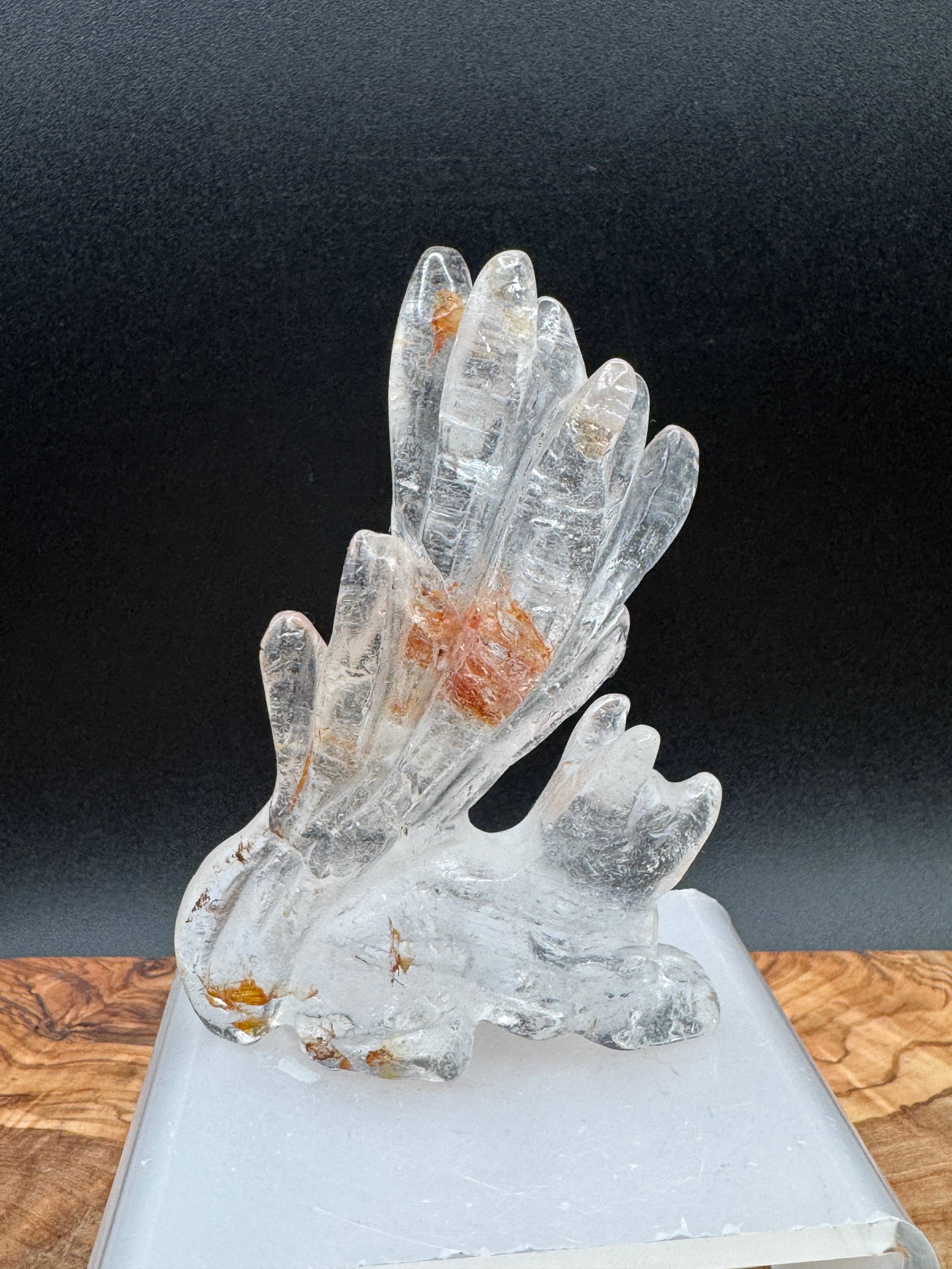 3.7" Hand Carved Golden Healer Quartz Nine-Tailed Fox | Gumiho Kitsune | Exact Piece
