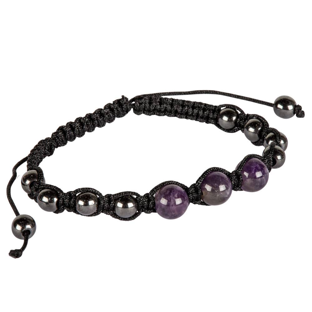 Adjustable Gemstone & Hematite Beaded Bracelet | Tiger's Eye, Rose Quartz, Amethyst & Black Tourmaline
