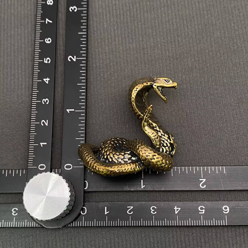 Miniature brass serpent decor figurine