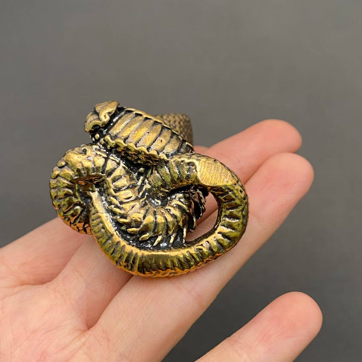 Small brass cobra figurine ornament