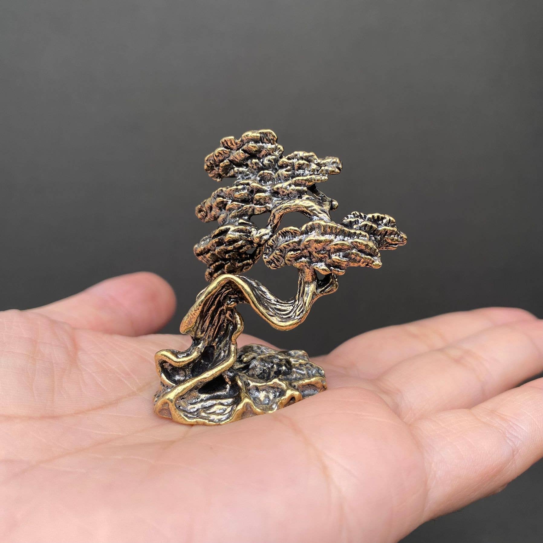 Solid Brass Bonsai Tree Figurine