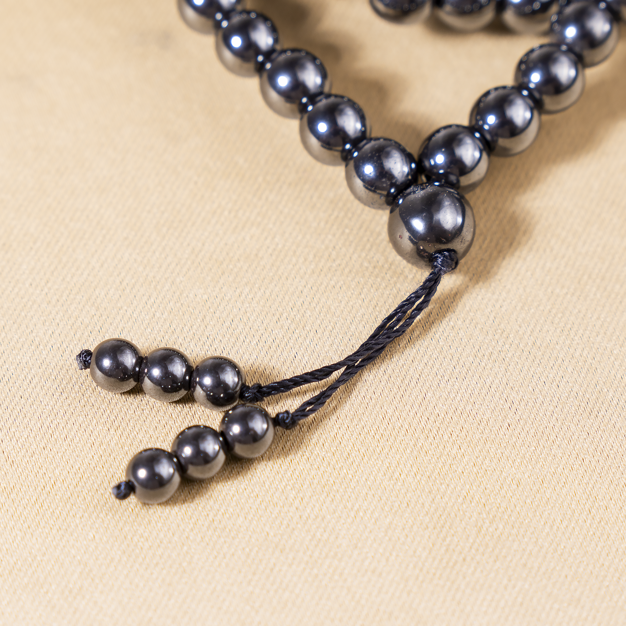 Hematite 108-Bead Mala Necklace | Meditation Prayer Beads | 8mm Gemstone Mala