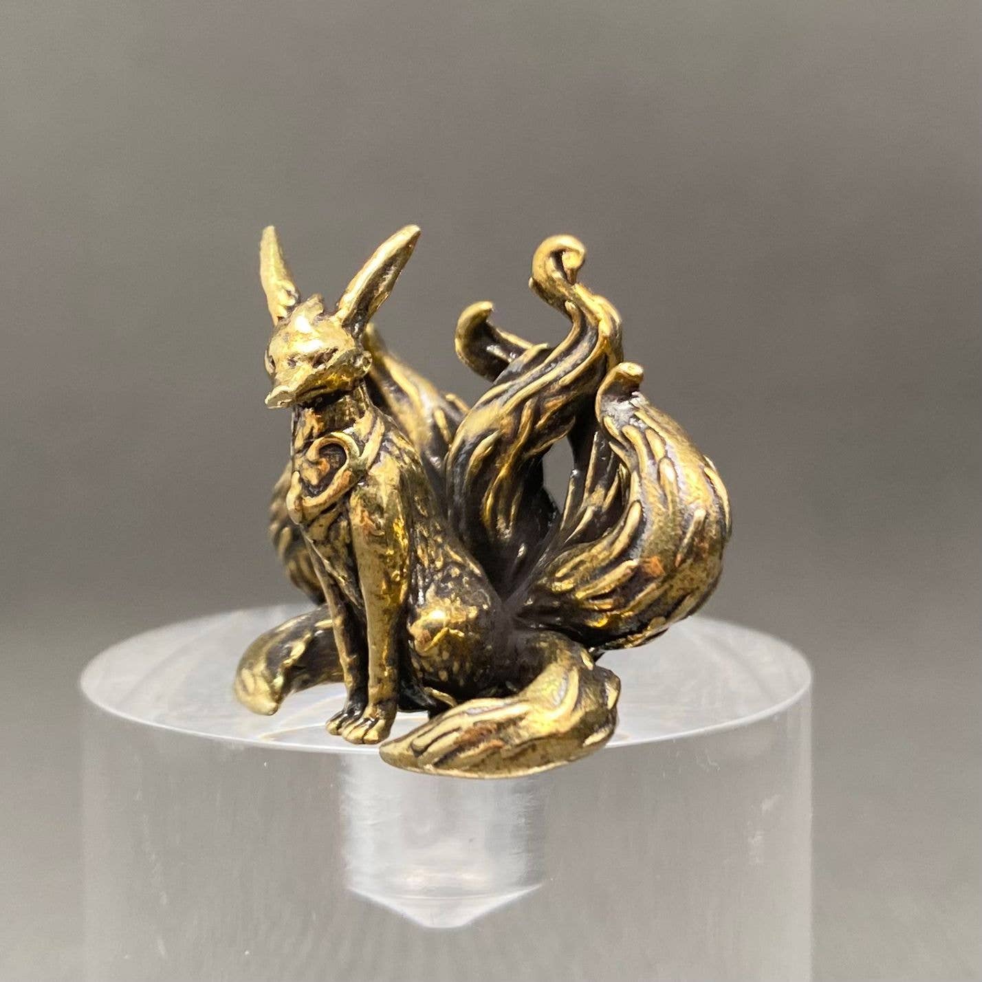 Solid Brass Nine-Tailed Fox Figurine