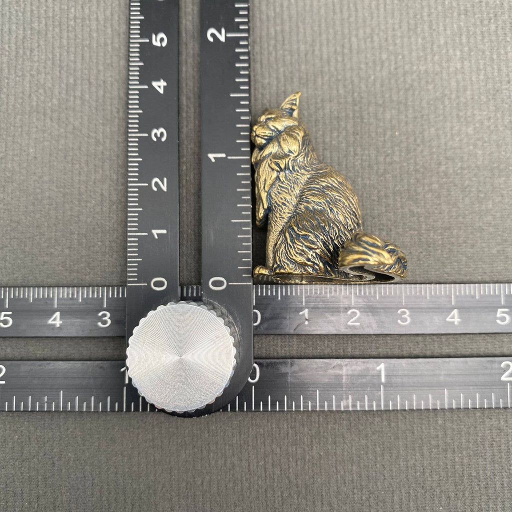 Brass feline figurine miniature decor