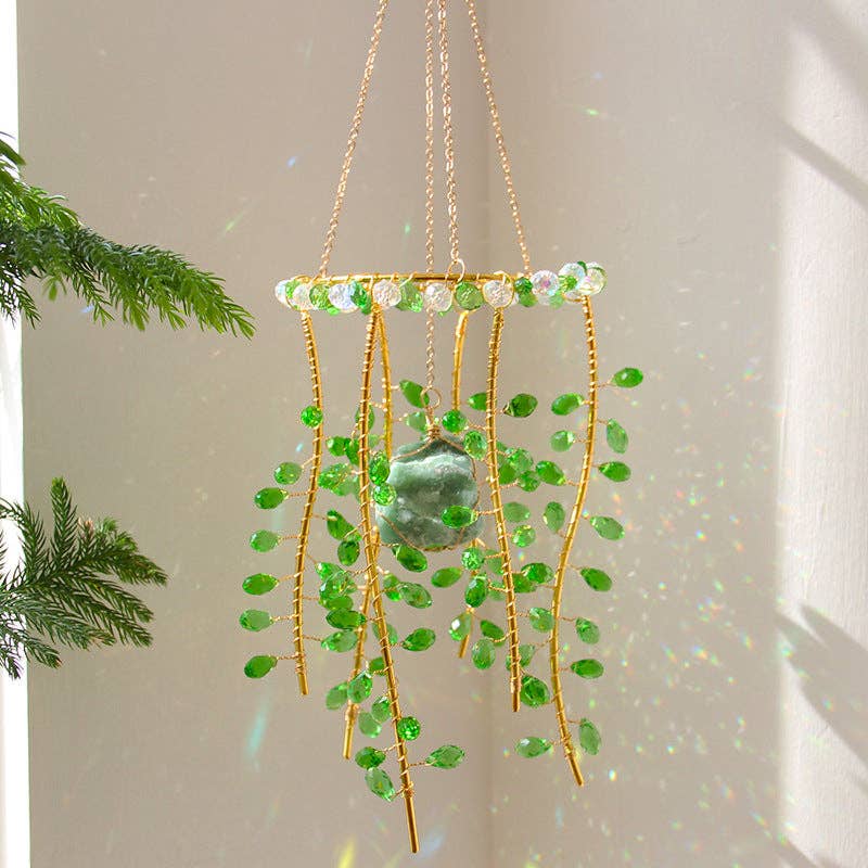 Green Plants Crystal Hanging  Suncatcher