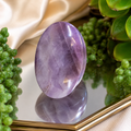Chevron Amethyst Palm Stone | Exact Stone Pictured | Lavender Amethyst Worry Stone | One-of-a-Kind Crystal
