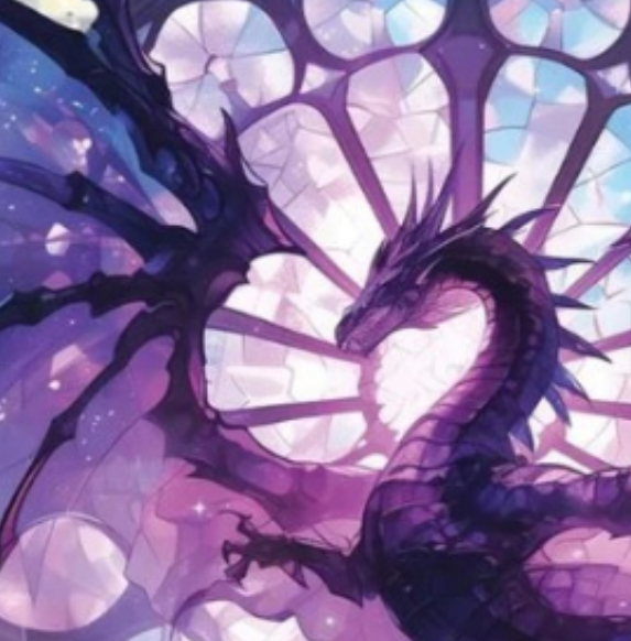 Celestial Dragon Acrylic Suncatcher | Stained Glass Style Dragon Window Hanging | 10" x 10"
