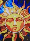 Celestial Sun & Moon Acrylic Suncatcher | Stained Glass Style Window Hanging | 8" x 8"