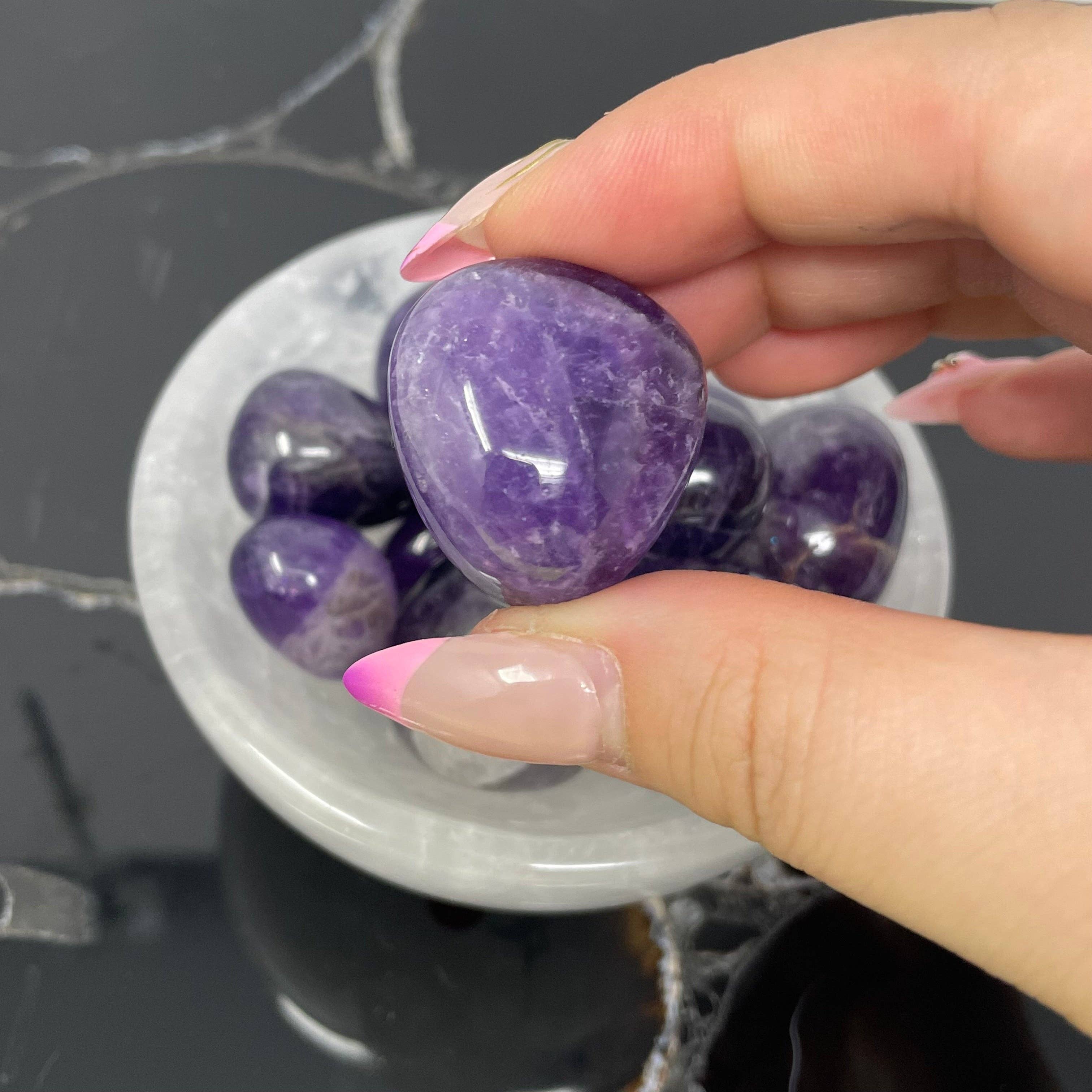 Chevron Amethyst Tumble Stone