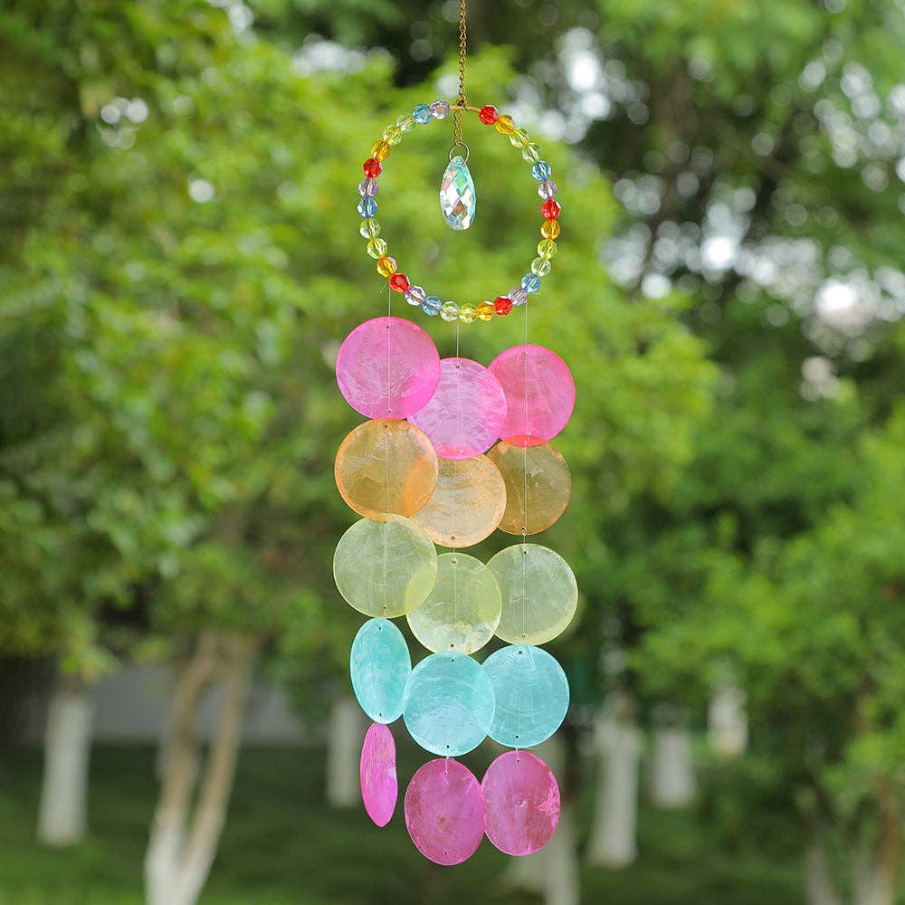 Colorful Beaded Shell Suncatcher Hangings