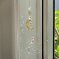 Metal Sun or  Moon Crystal Home Hangings